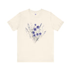 Kikyo (Balloon Flower) Floral Japanese Tee | Deep Purple Autumn Botanical Shirt