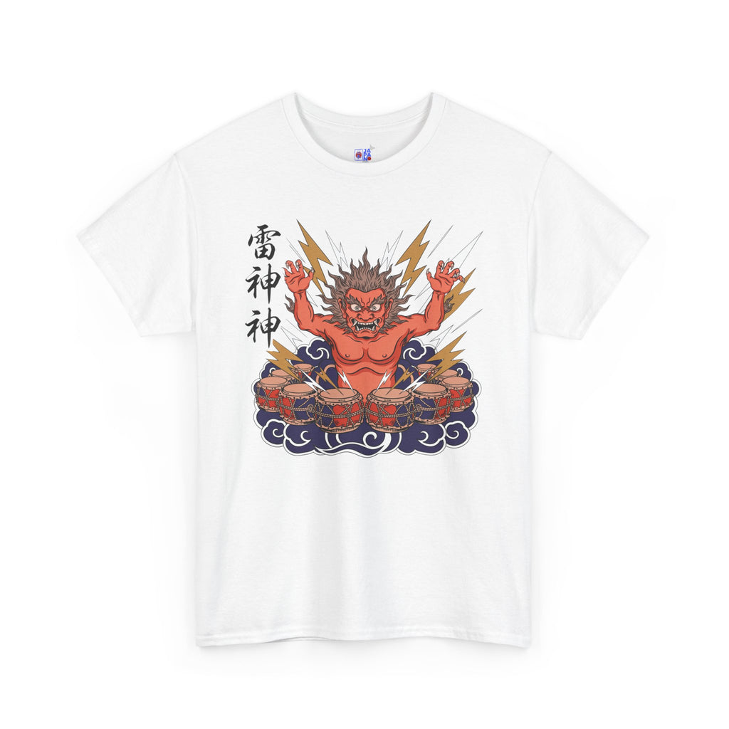 Raijin Thunder God T-Shirt — 雷神 Japanese God of Thunder Men's Tee | Japan Mythology Graphic Shirt