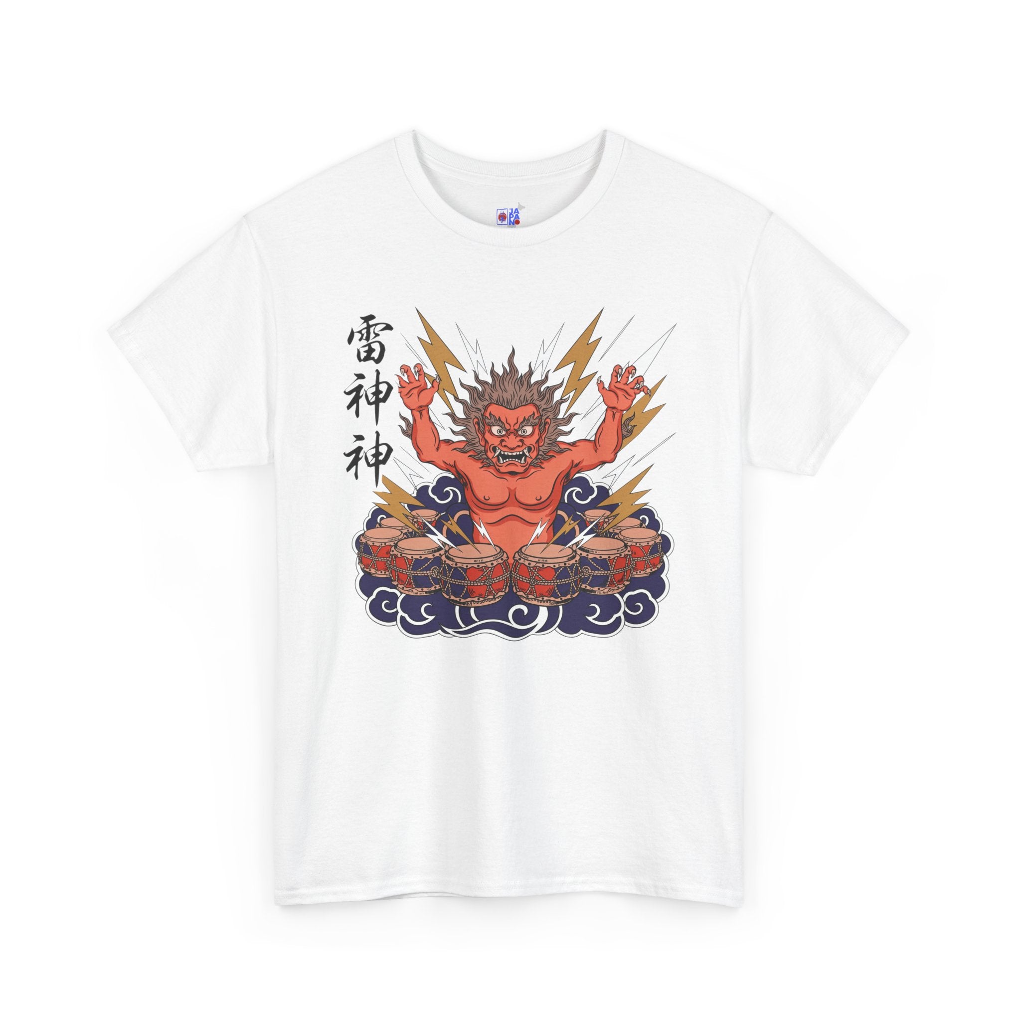 Raijin Thunder God T-Shirt — 雷神 Japanese God of Thunder Men's Tee | Japan Mythology Graphic Shirt