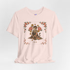 Floral Vintage Cat Tee — '美貓' Asian-Inspired Graphic T-Shirt