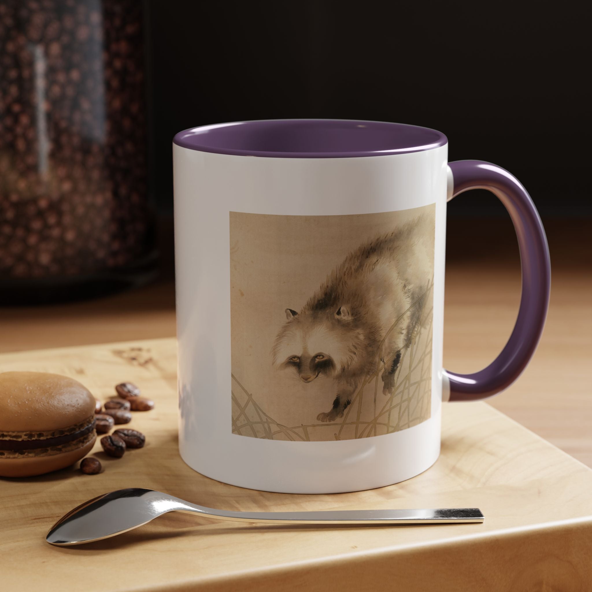 Yoshimura Hōryū "Raccoon Dog Under Moonlight" | Edo-period Japanese Art Mug — Museum Collection