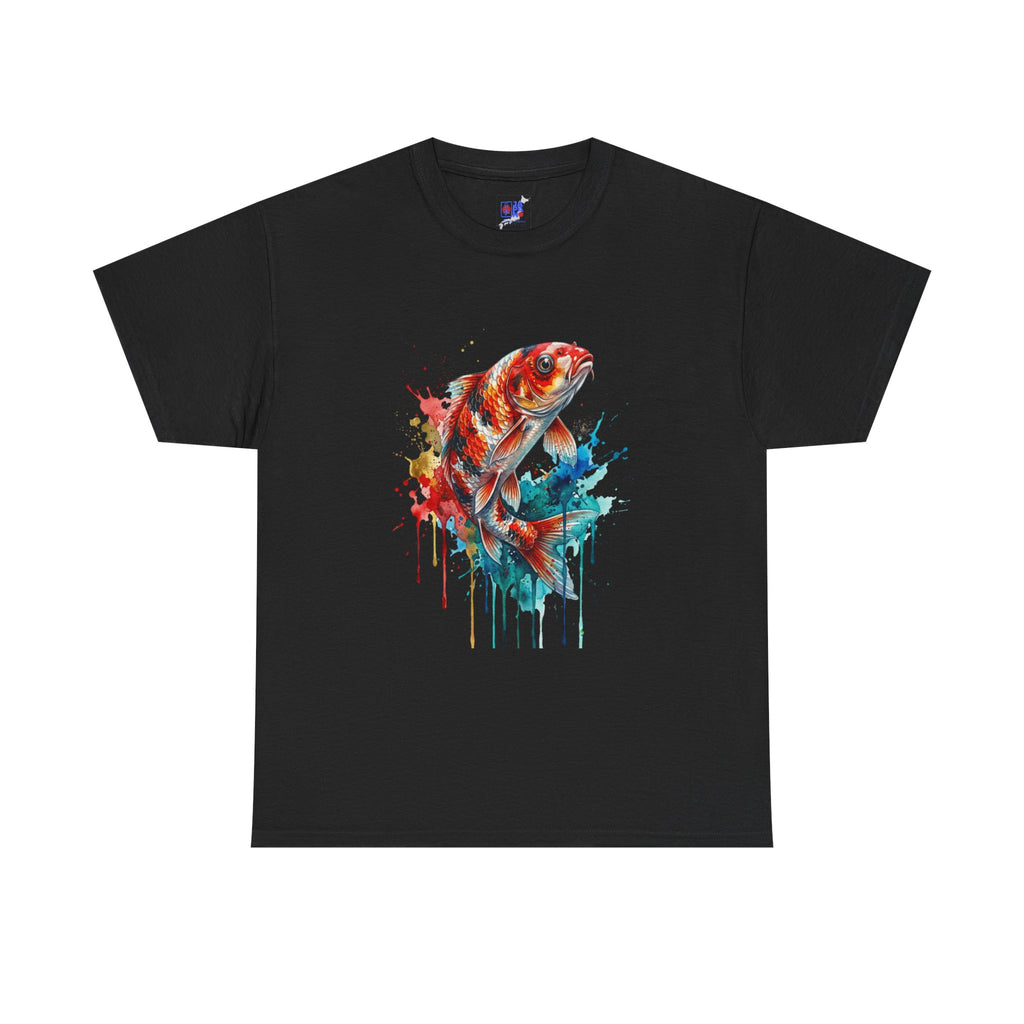 Koi Fish Watercolor T-Shirt — Vibrant Drip Art Tee
