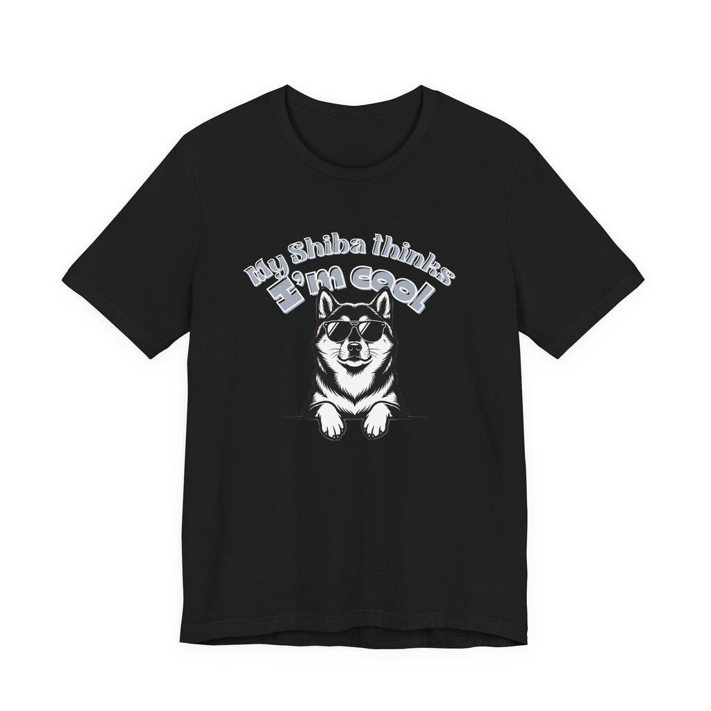 My Shiba Thinks I'm Cool, Shiba Inu Sunglasses Graphic Tee, Japanese Dog Lover Gift, Unisex T-Shirt
