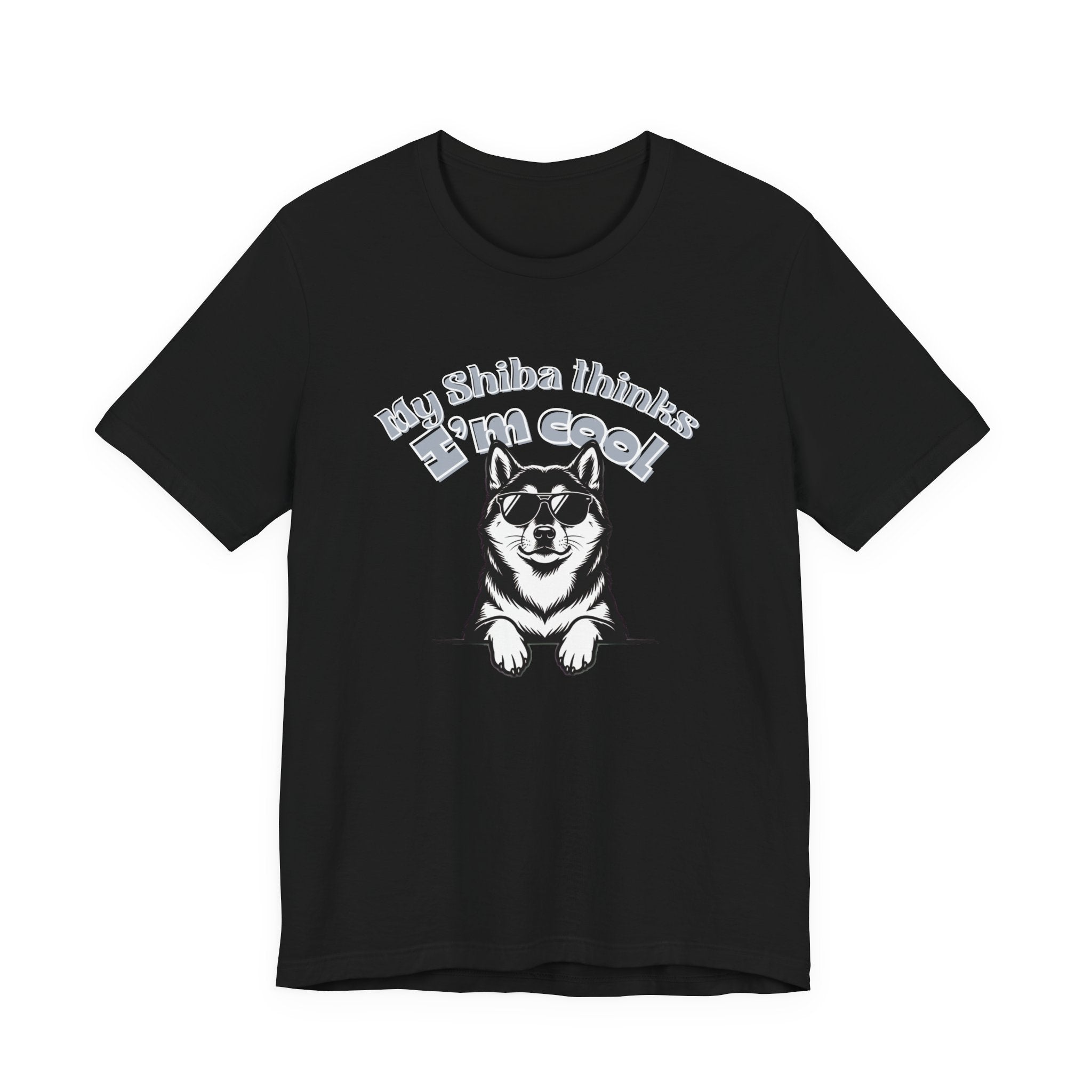My Shiba Thinks I'm Cool, Shiba Inu Sunglasses Graphic Tee, Japanese Dog Lover Gift, Unisex T-Shirt