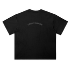 Cooly Japan Rising Sun Logo Tee — Black Oversized Drop-Shoulder T-Shirt (300gsm)