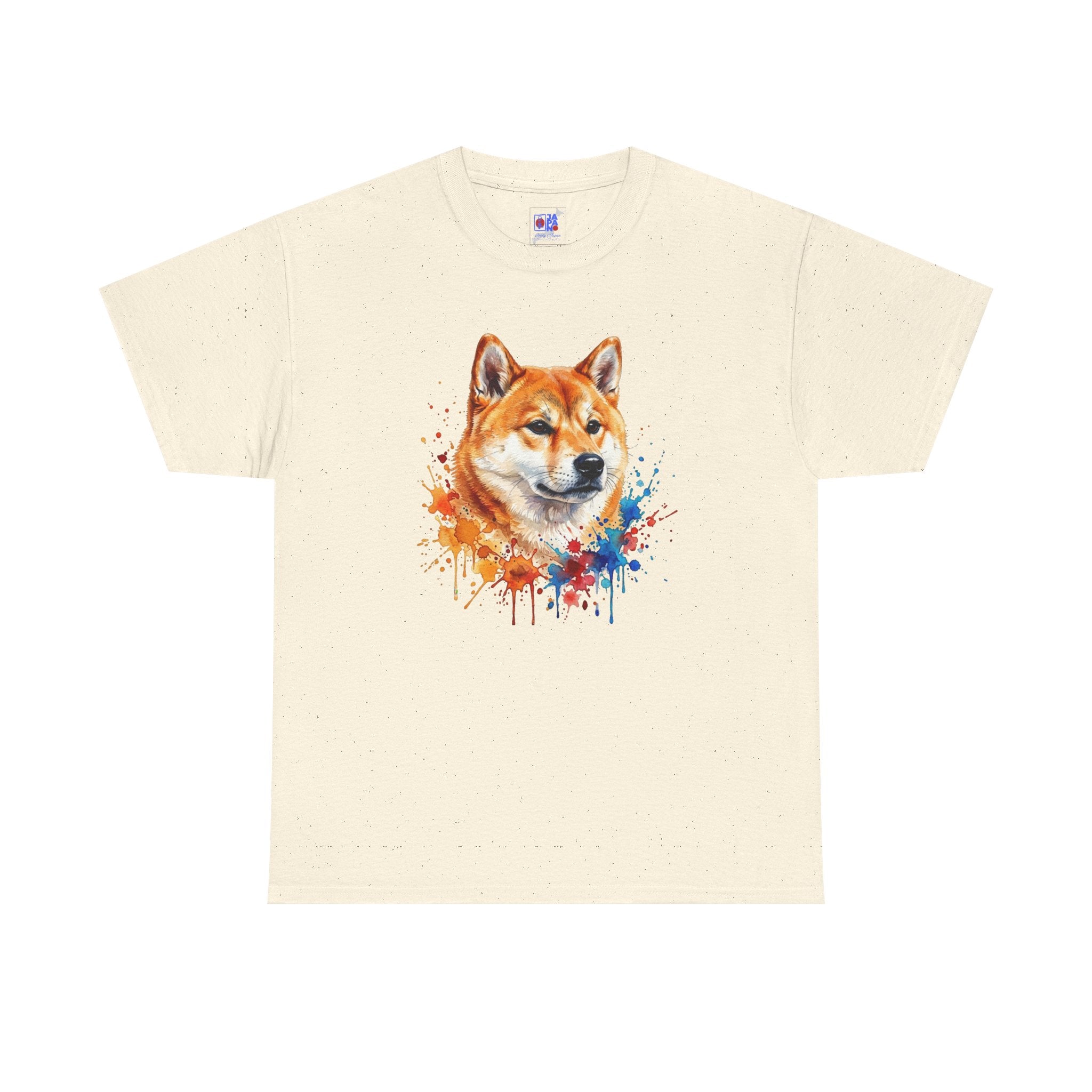 Shiba Inu Watercolor T-Shirt — Colorful Dog Portrait Tee