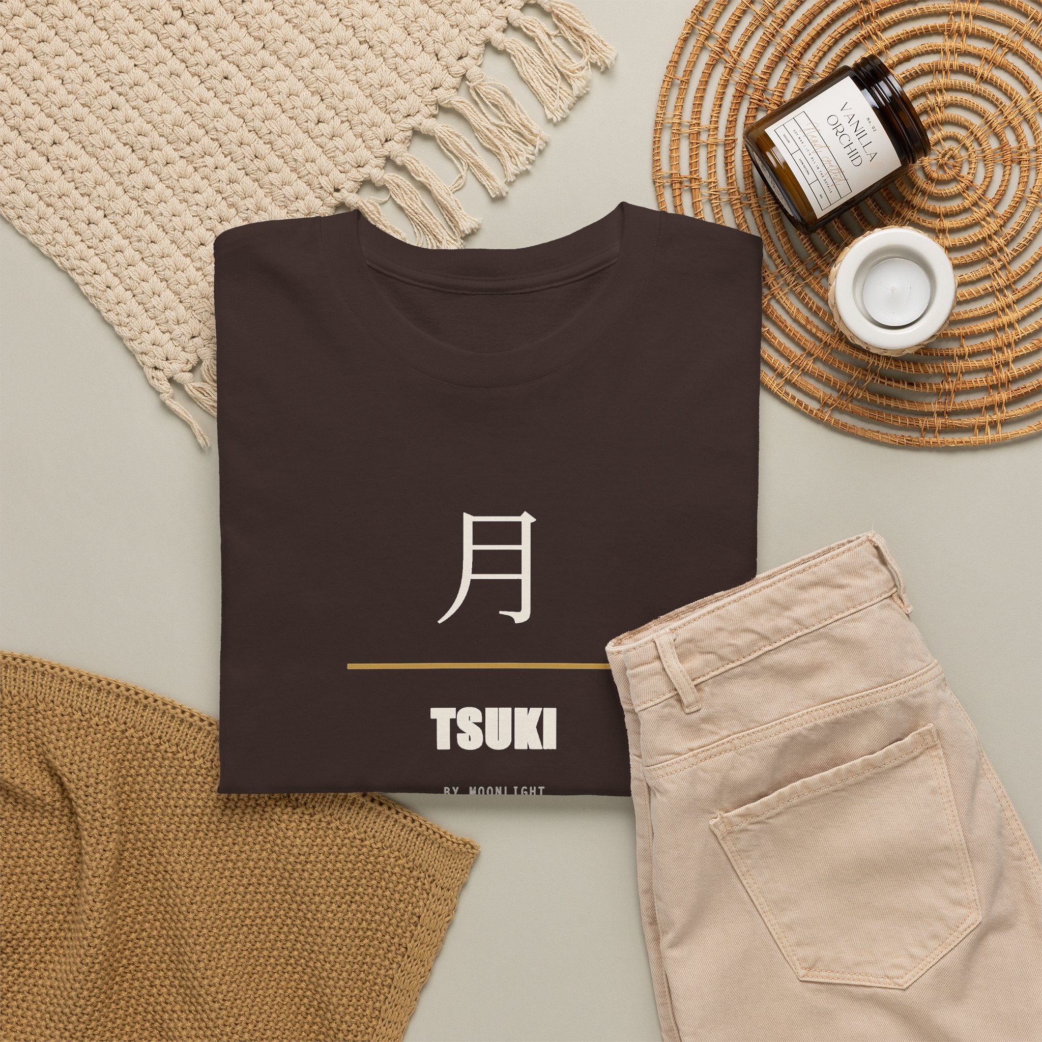Tsuki Moon Kanji T-Shirt | Japanese Moon Kanji Minimalist Tee