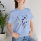 Kikyo (Balloon Flower) Floral Japanese Tee | Deep Purple Autumn Botanical Shirt