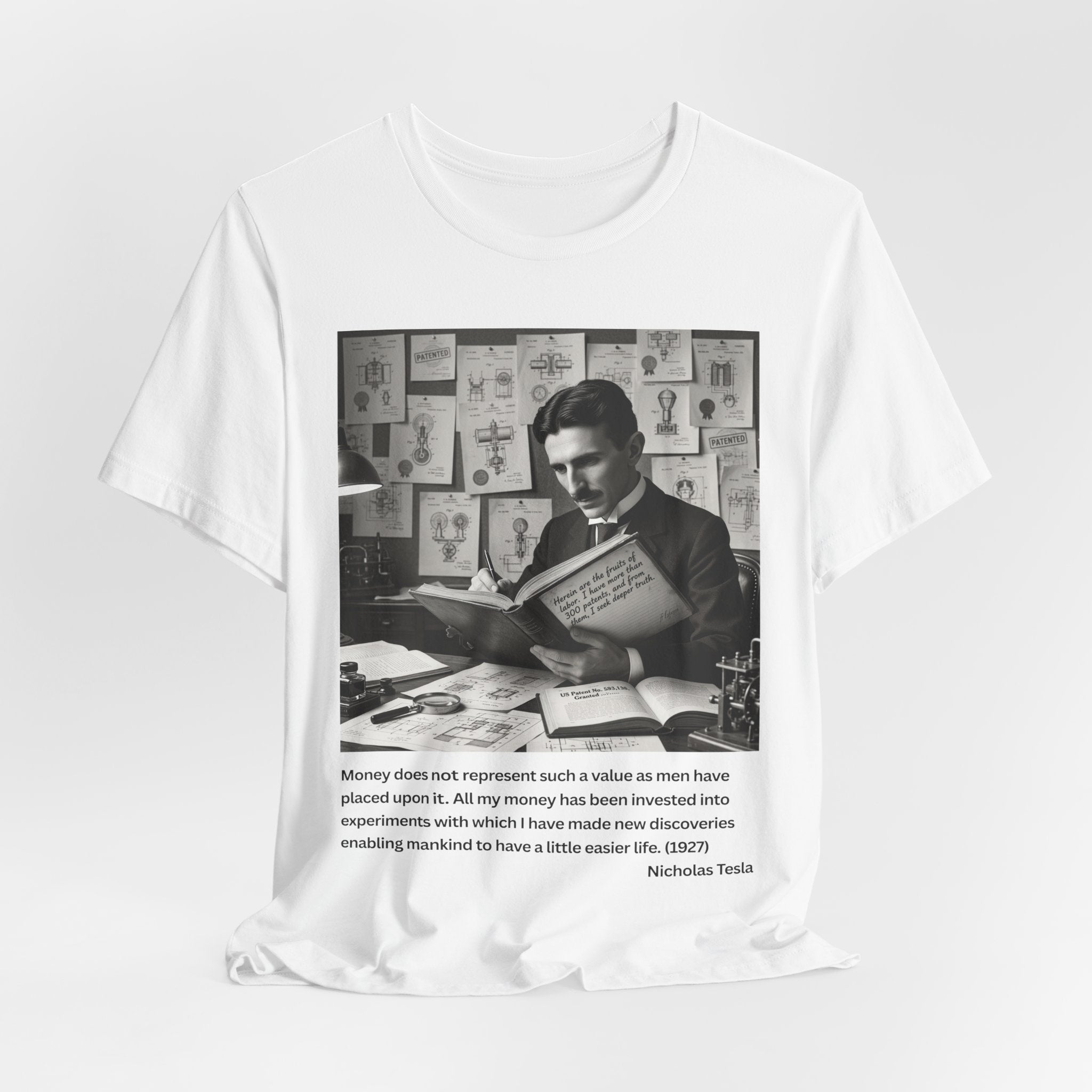 Nikola Tesla "Money" | Verified Quote T-Shirt | The Thinking Person's Tee