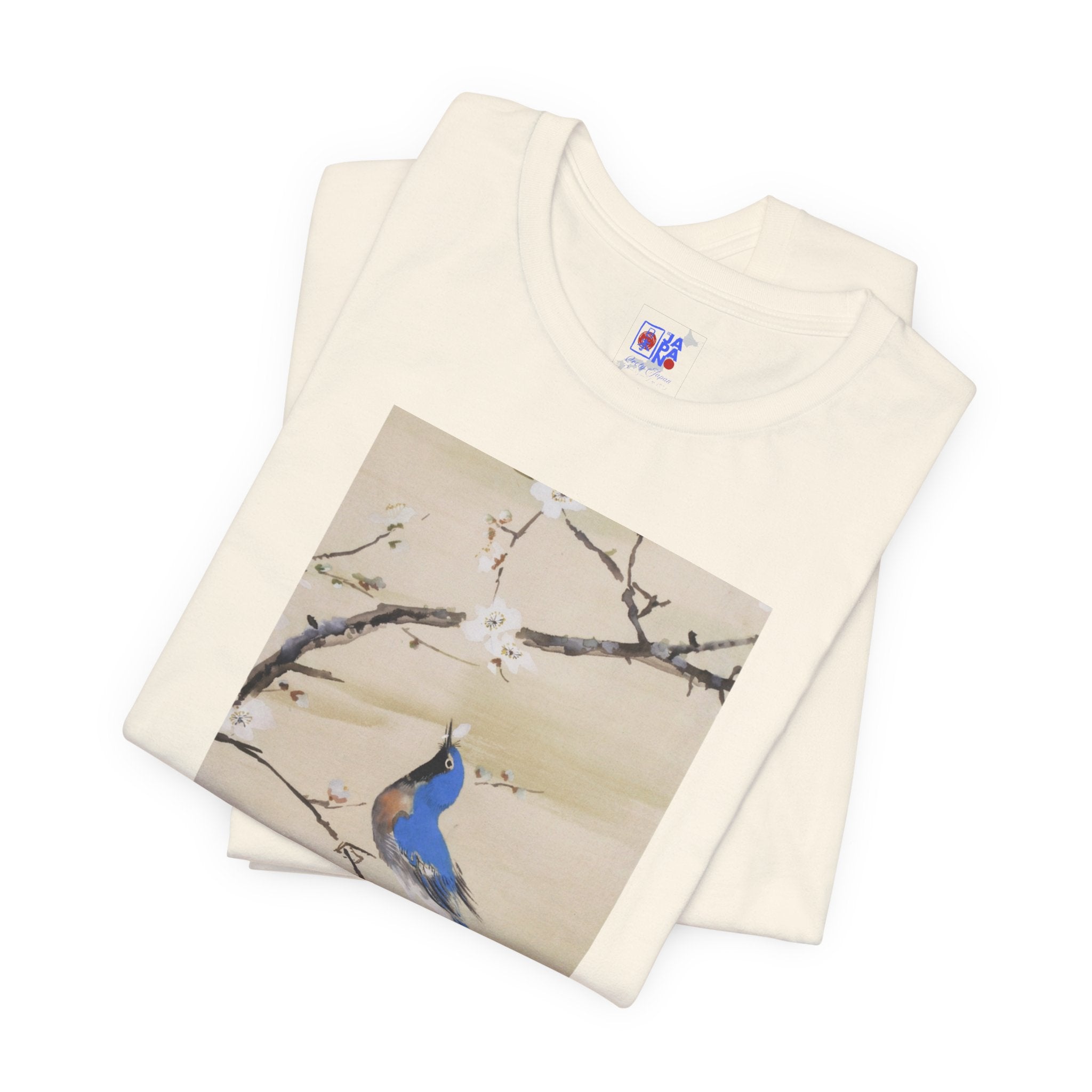Nihonga Art Tee — “Baika Shōkin-zu” Plum Blossoms & Blue Bird