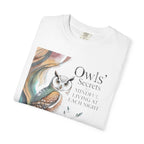 Owl’s Secrets T-Shirt — Watercolor Owl Nature Graphic Tee Comfort Color 1717
