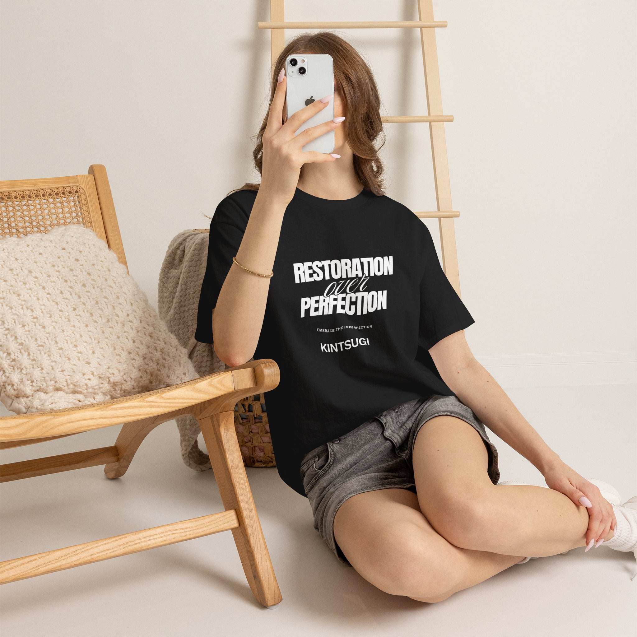 Kintsugi 'Restoration Over Perfection' T‑Shirt — Inspirational Graphic Tee