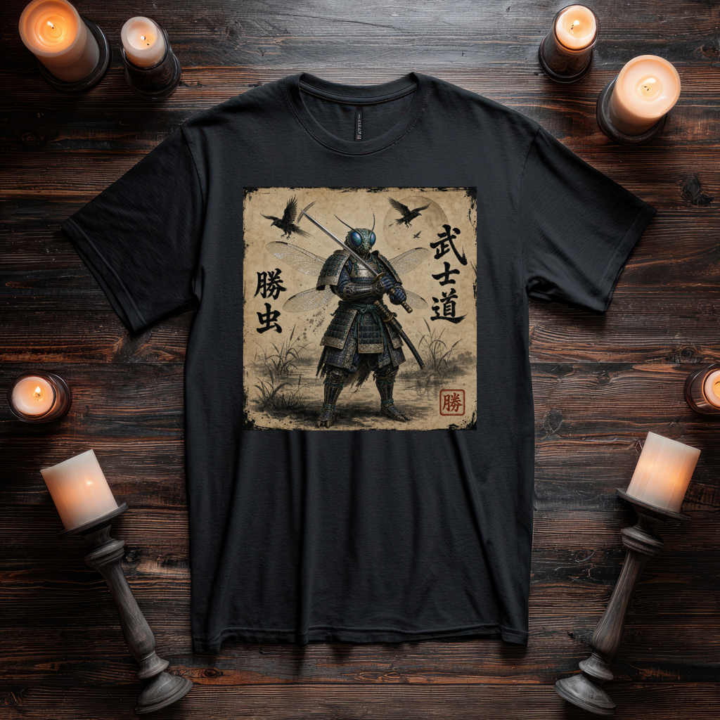Samurai Dragonfly Warrior Tee Version 2 — Bushidō Ink Warrior Graphic T-Shirt