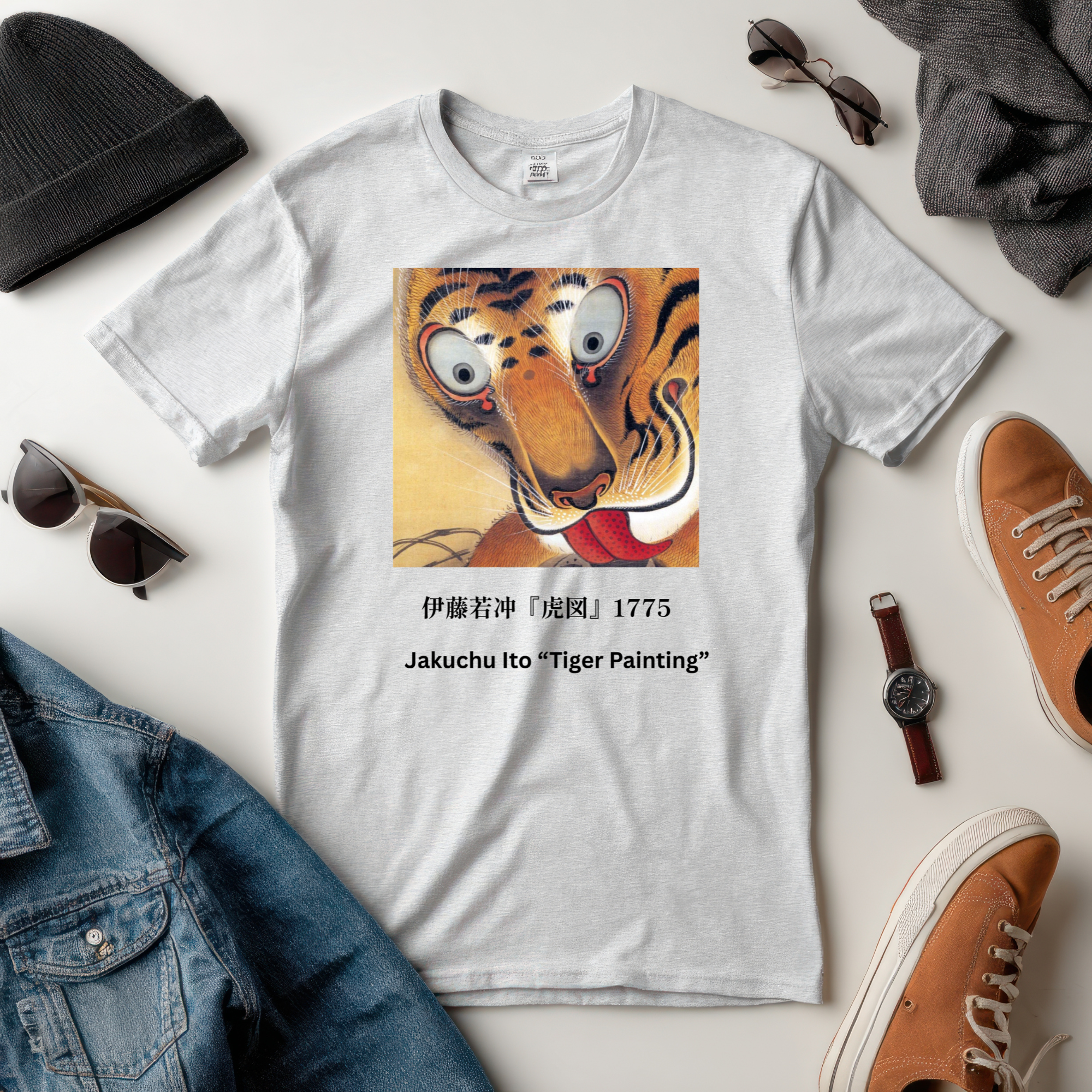 Jakuchu Ito Tiger Vintage Japanese Art T-Shirt
