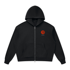 CoolyJapan Signature Drop Shoulder Full-Zip Hoodie — 360gsm Heavyweight Cotton Blend