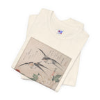 Teisai Hokuba "Swallows and Peonies" | Edo-period Surimono Art Tee (Light)