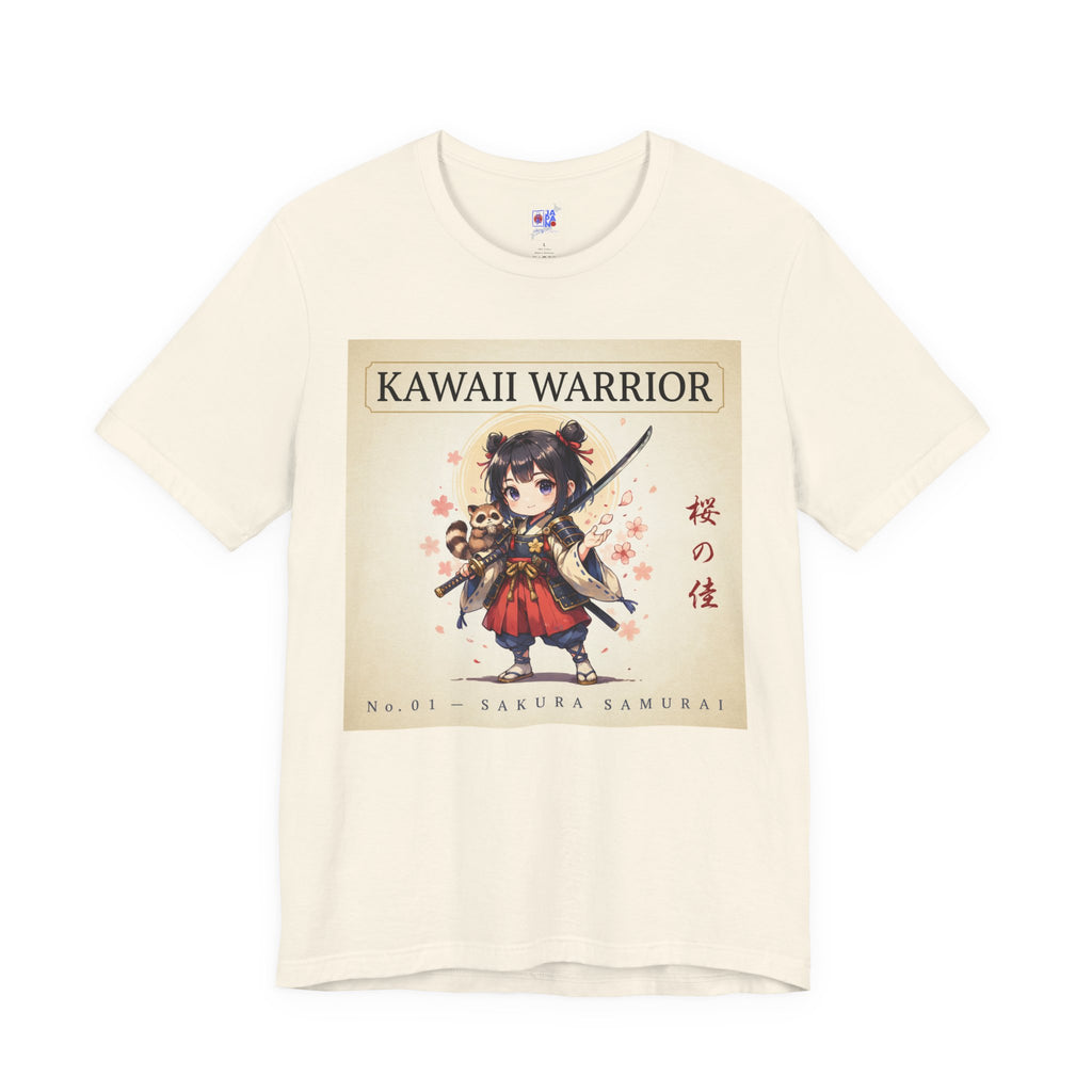Kawaii Sakura Samurai T-Shirt — Cute Anime Warrior Tee