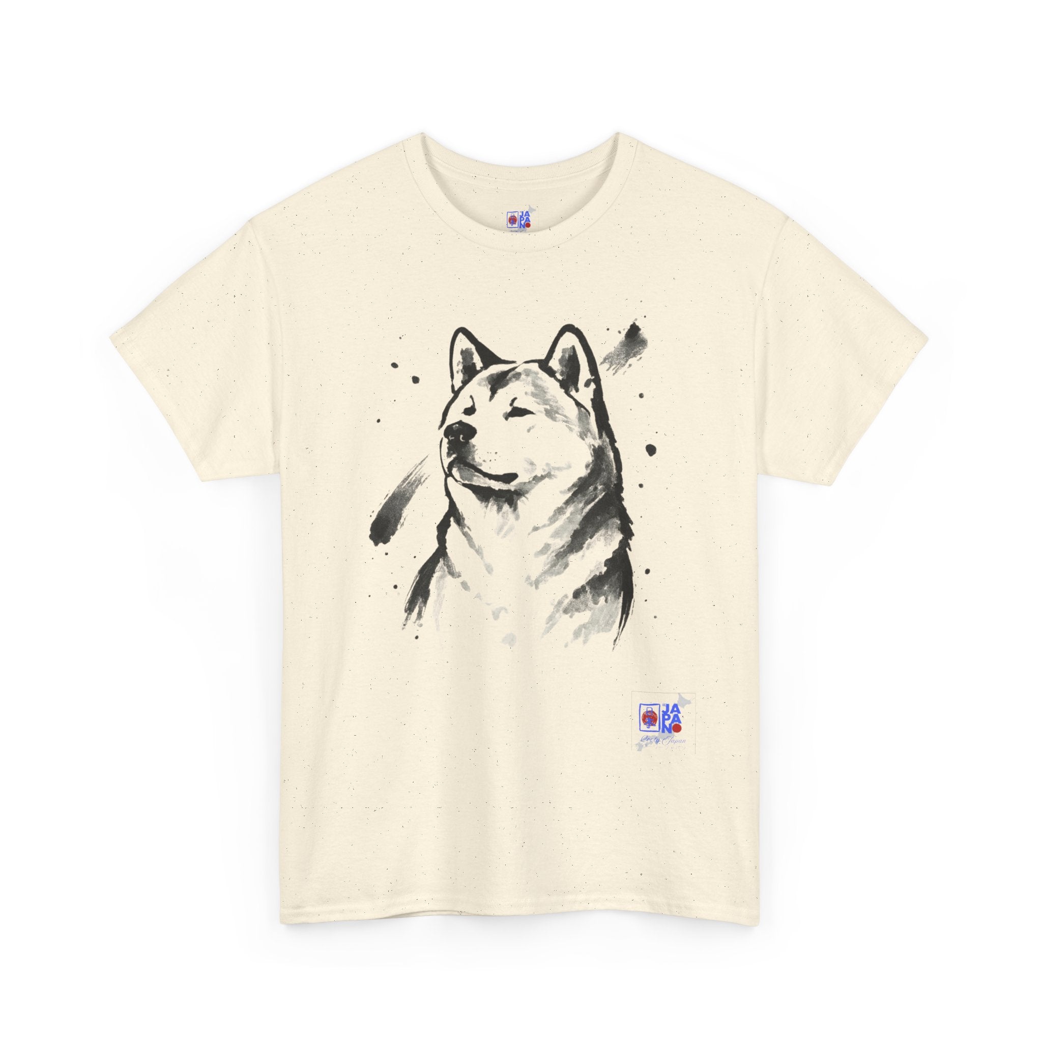 Akita Inu Sumi Ink Portrait T-Shirt — Japanese Ink Wash Dog Tee