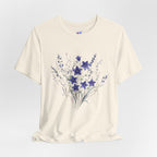Japanese Kikyō Balloon Flower T-Shirt | Deep Purple Floral Dark Tee | Japan Autumn Botanical Art Shirt