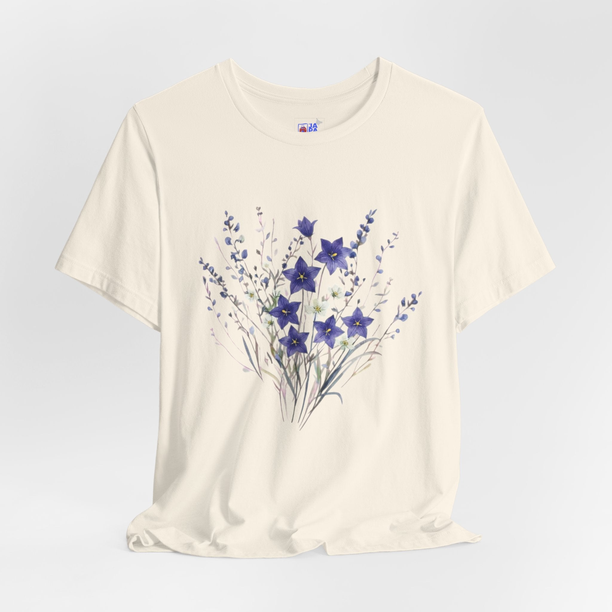 Japanese Kikyō Balloon Flower T-Shirt | Deep Purple Floral Dark Tee | Japan Autumn Botanical Art Shirt