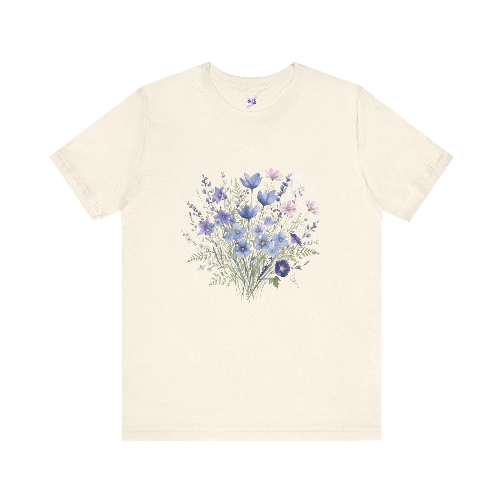 Japanese Autumn Garden Floral Tee | Kikyo Cosmos Morning Glory Bouquet