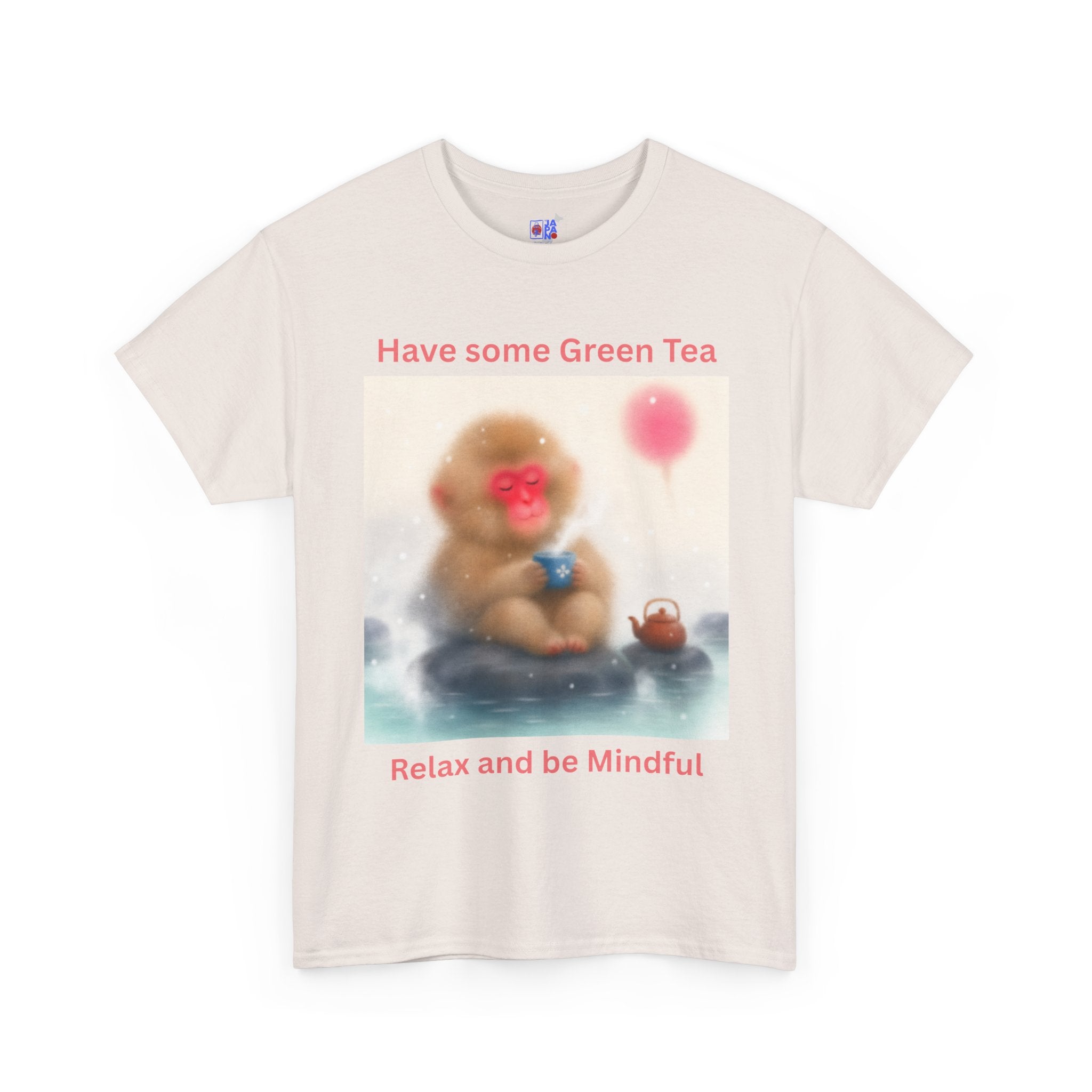 Mindful Monkey Tee — "Have Some Green Tea, Relax and Be Mindful" Cute Zen T-Shirt