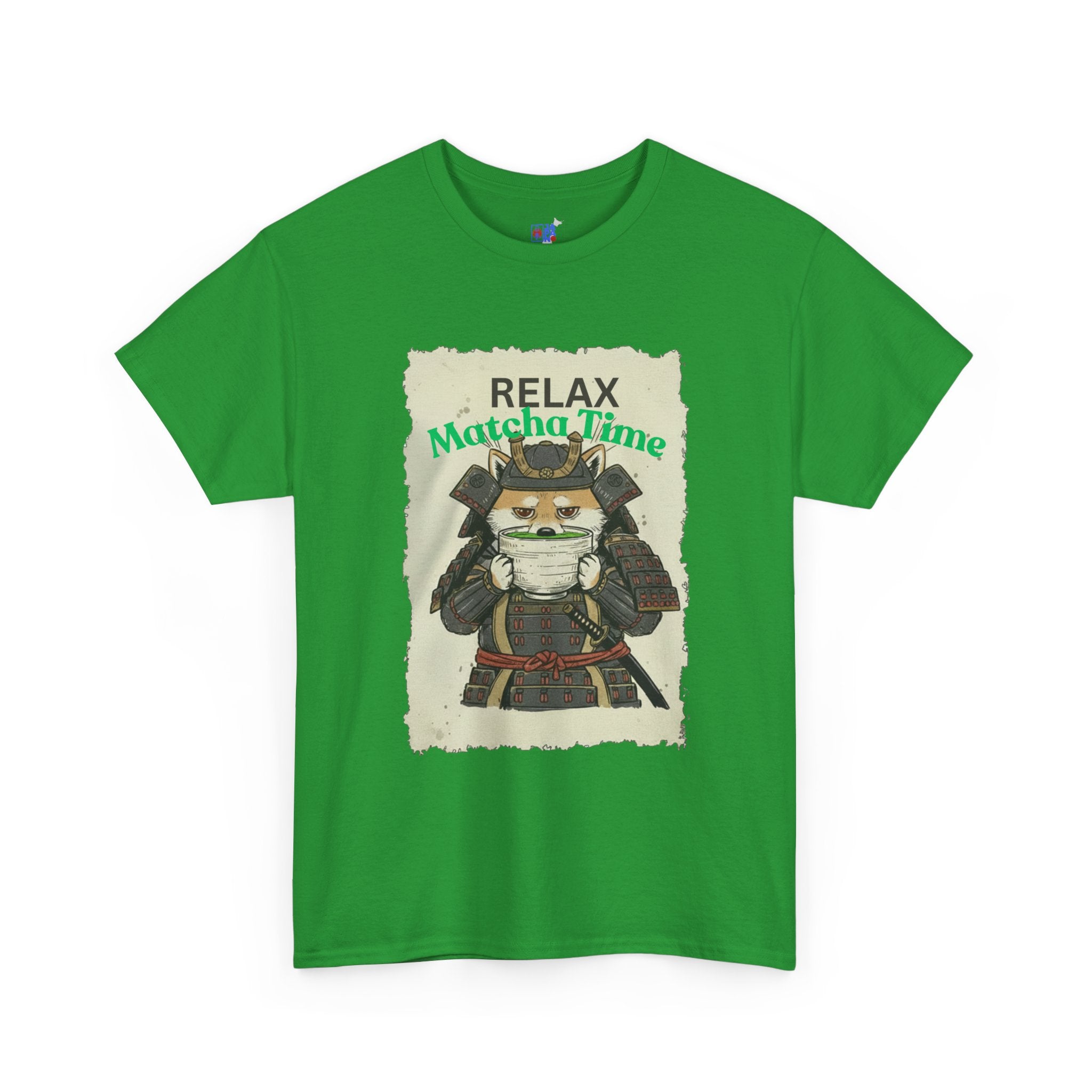 Samurai Shiba Inu Drinking Matcha Tee — Relax Matcha Time Graphic T-Shirt