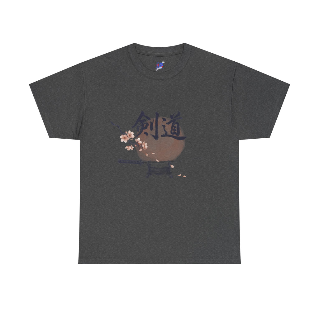Kendo Katana T-Shirt, Japanese Calligraphy 剣道 Tee with Cherry Blossoms, Sensei Gift, Dojo Tribute & Martial Arts Lover Apparel