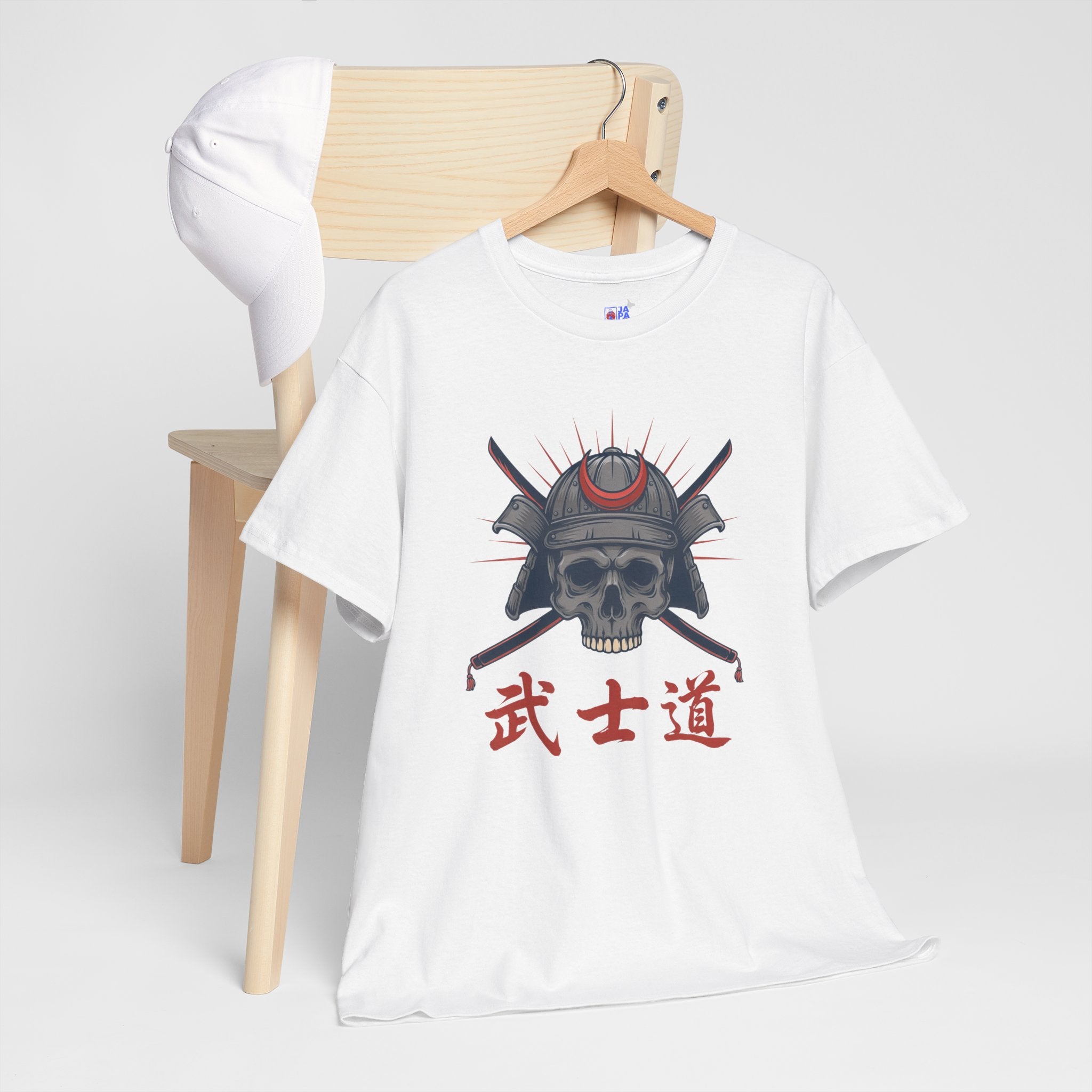 Samurai Skull T-Shirt — 武士道 Bushido Men's Graphic Tee | Japanese Warrior Dark Streetwear Shirt