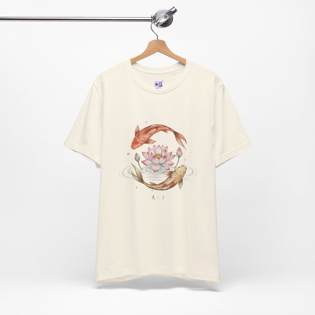Koi and Lotus Beauty Tee | Koi Circle Floral Japanese Aesthetic