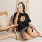 Shiba Inu Watercolor T-Shirt — Colorful Dog Portrait Tee