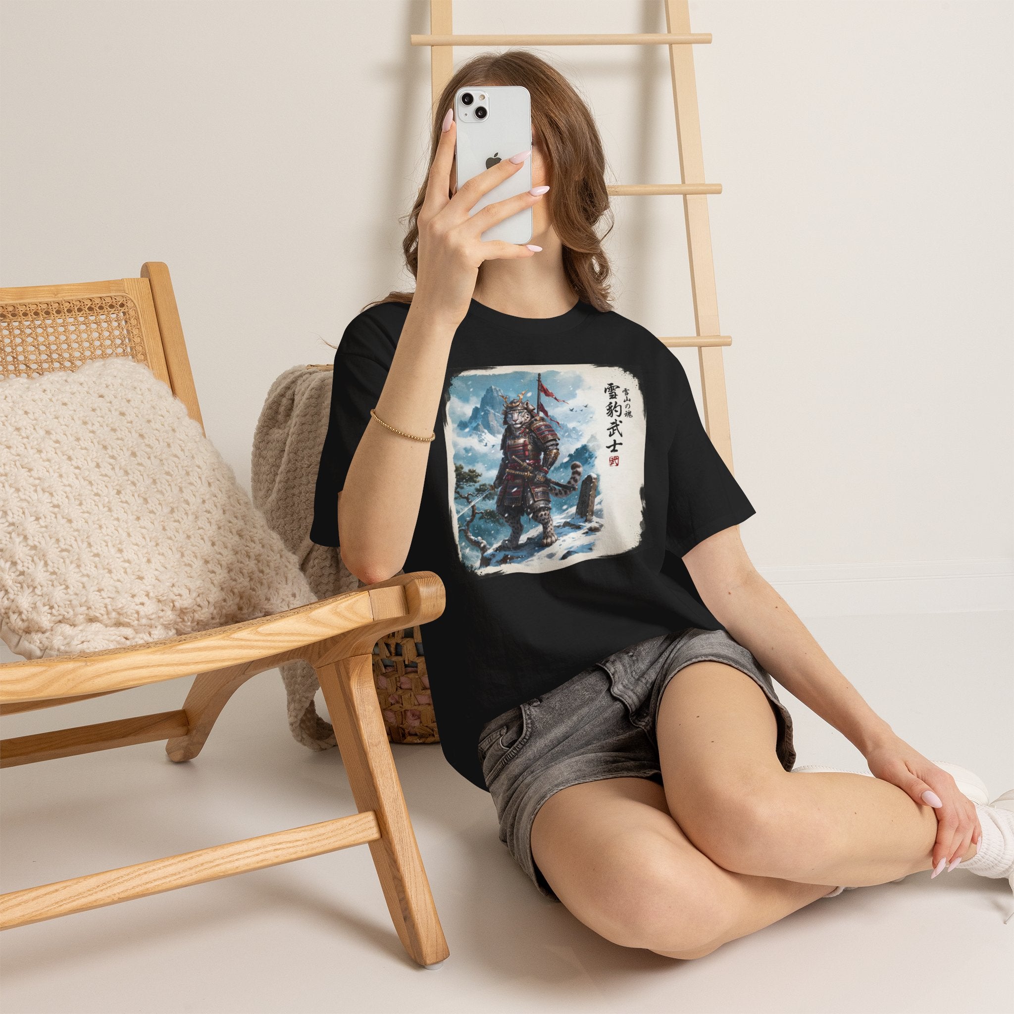 Snow Leopard Samurai T-Shirt — 雪豹武士 Soul of the Snow Mountain | Yukihyo Bushi Japanese Warrior Spirit Graphic Tee