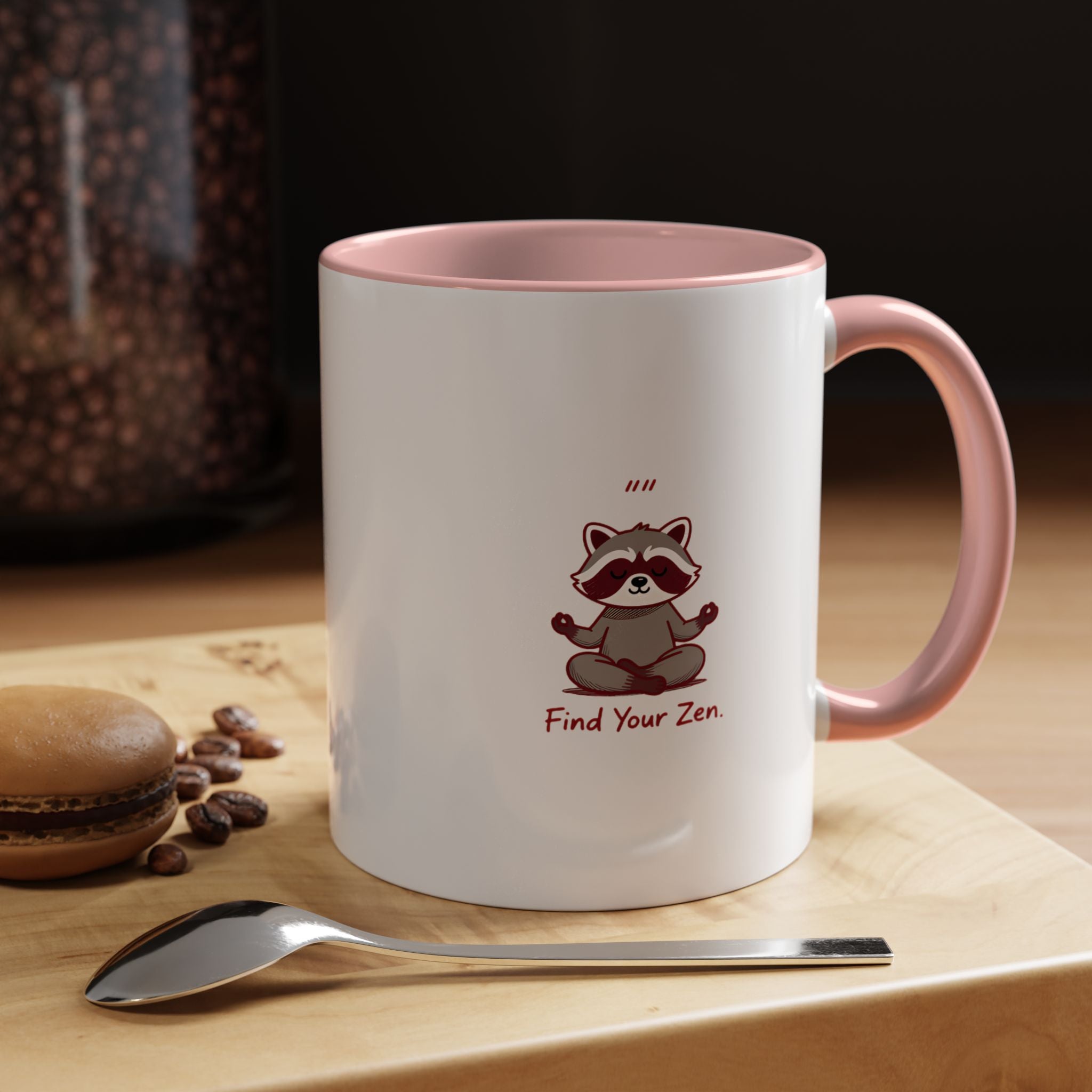 Zen Racoon Coffee Mug - "Find Your Zen" Accent Ceramic Mug