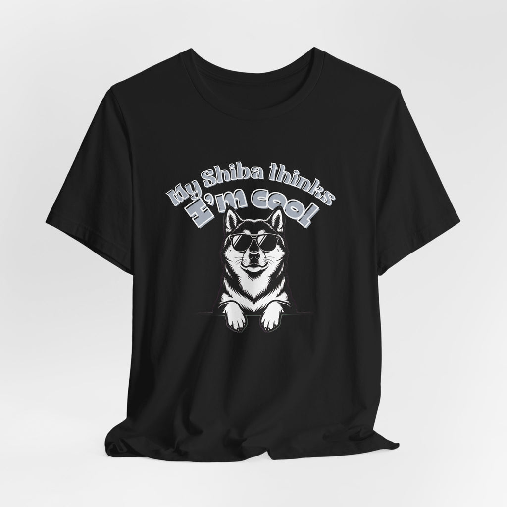 My Shiba Thinks I'm Cool, Shiba Inu Sunglasses Graphic Tee, Japanese Dog Lover Gift, Unisex T-Shirt