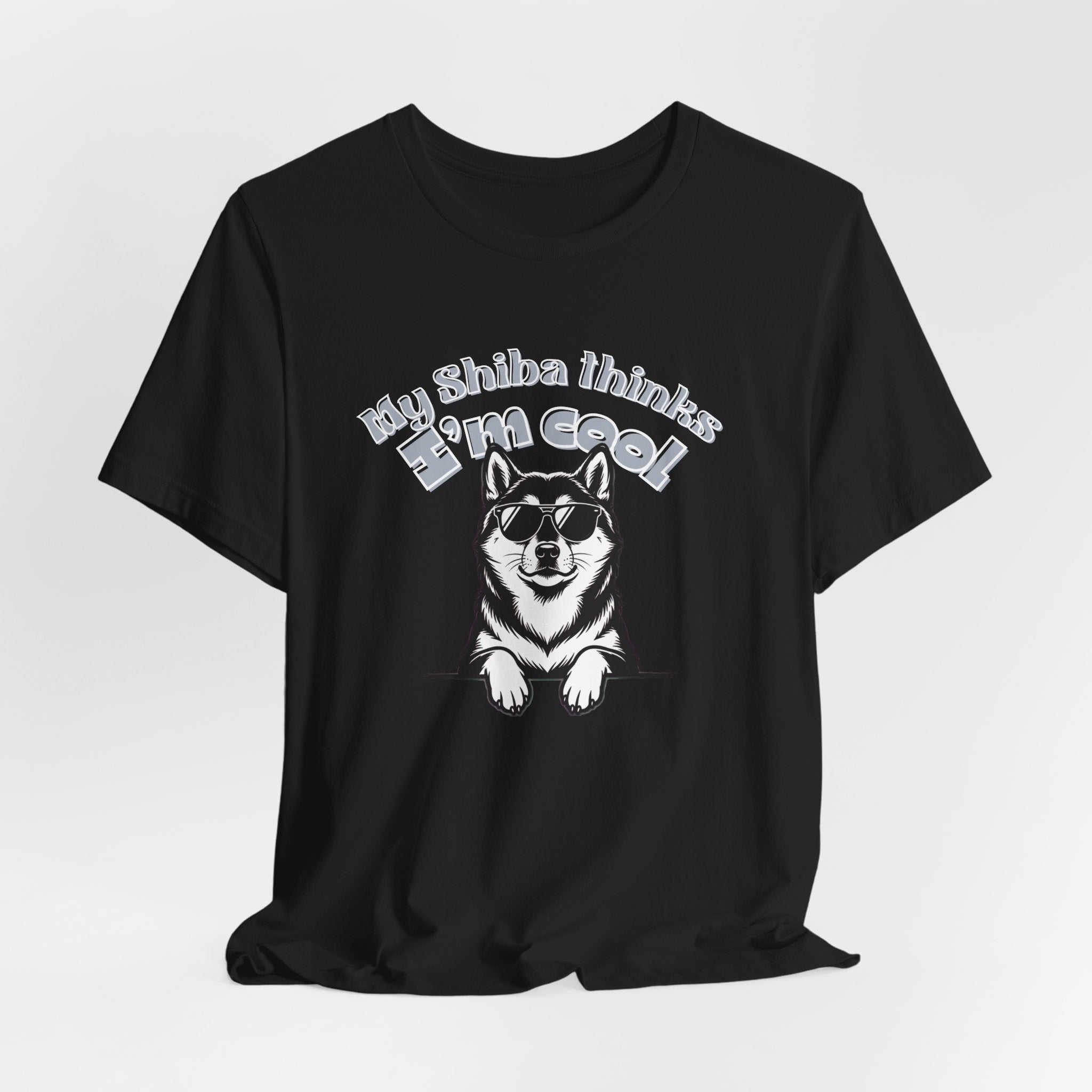 My Shiba Thinks I'm Cool, Shiba Inu Sunglasses Graphic Tee, Japanese Dog Lover Gift, Unisex T-Shirt