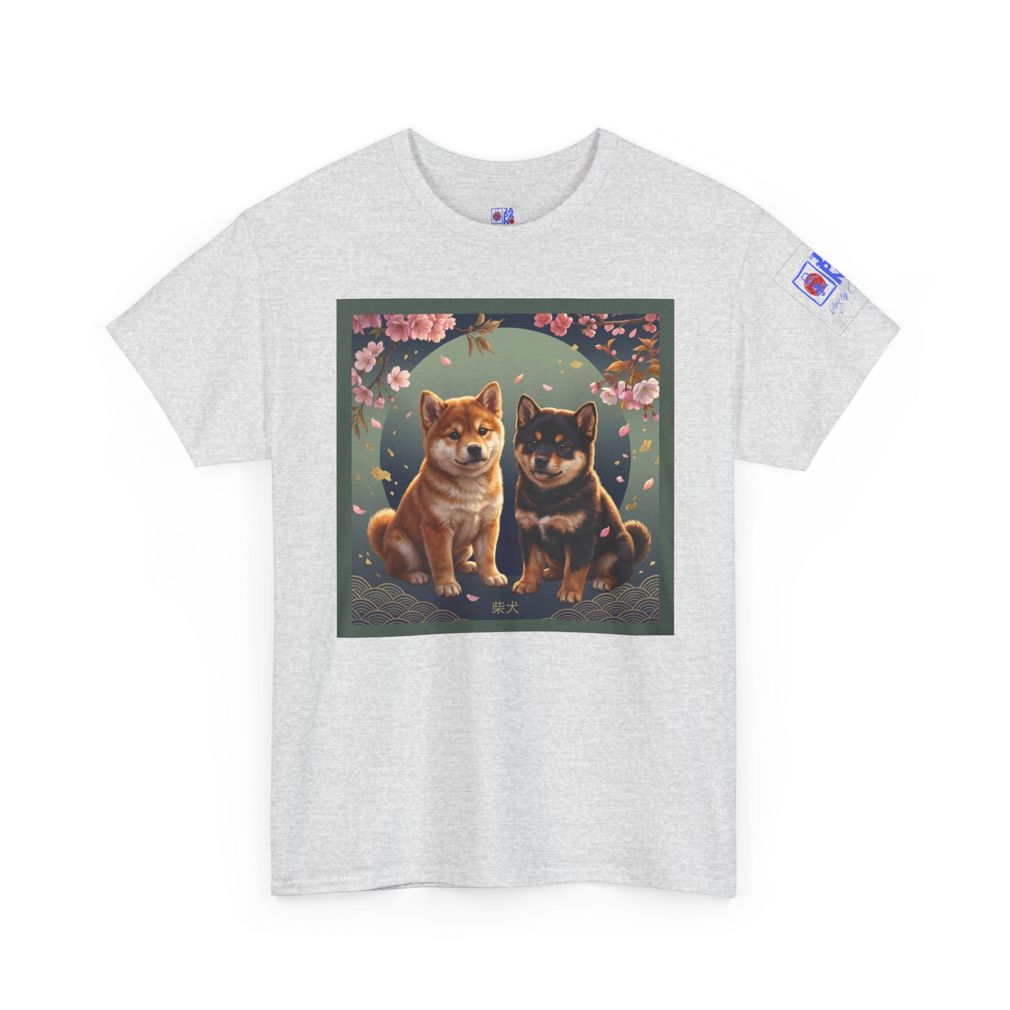 Shiba Inu Puppies Duo T-Shirt — Cute Cherry Blossom Dog Tee