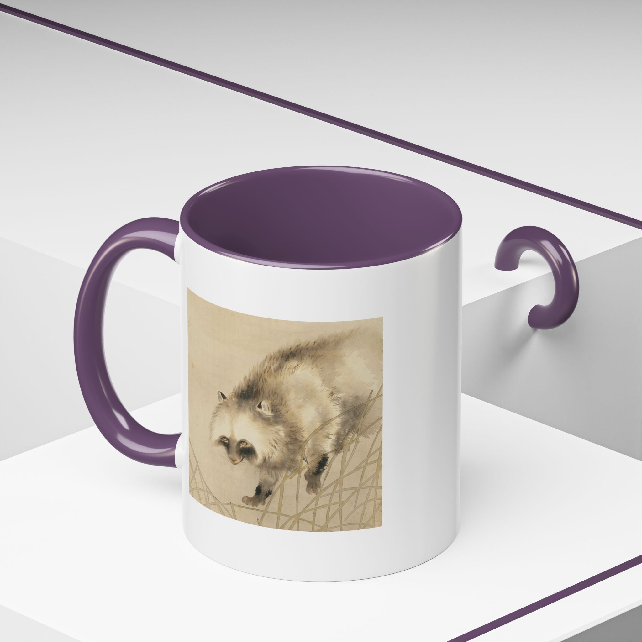 Yoshimura Hōryū "Raccoon Dog Under Moonlight" | Edo-period Japanese Art Mug — Museum Collection