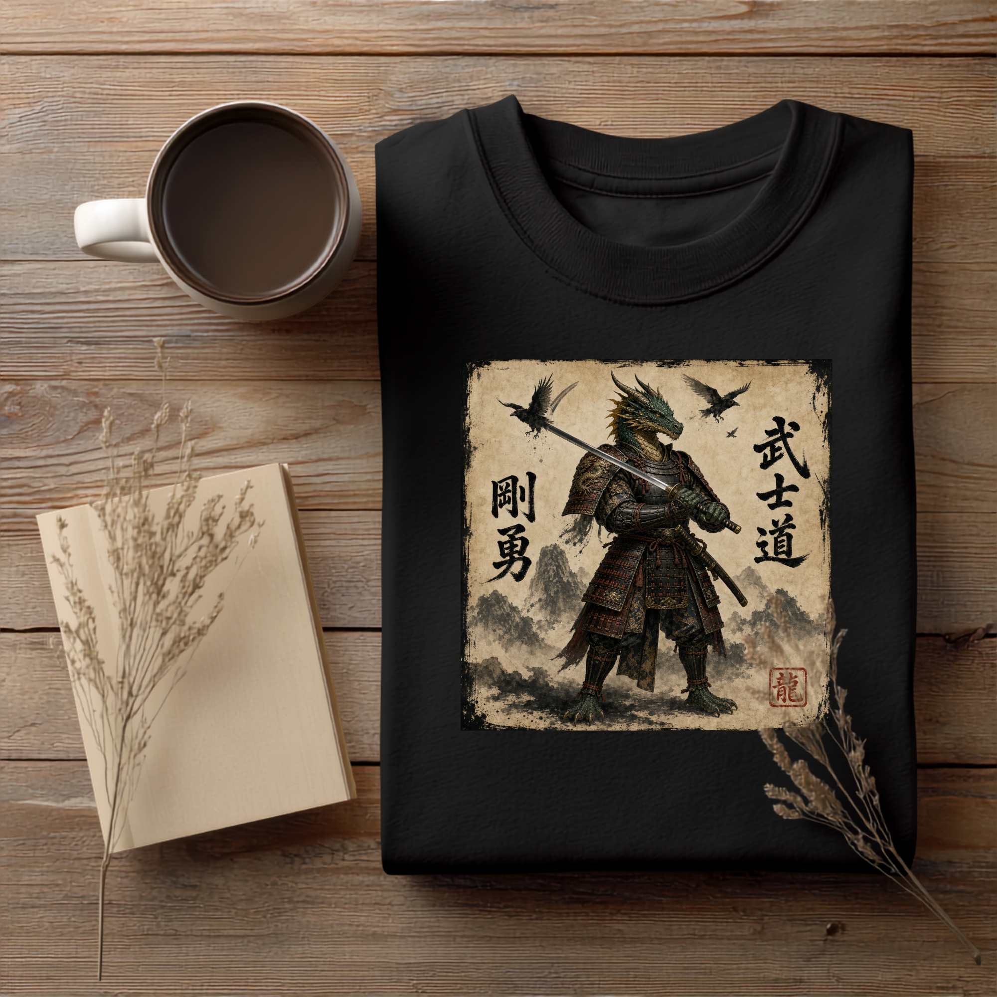 Samurai Dragon Tee Version1 — Bushidō Ink Warrior Graphic T-Shirt