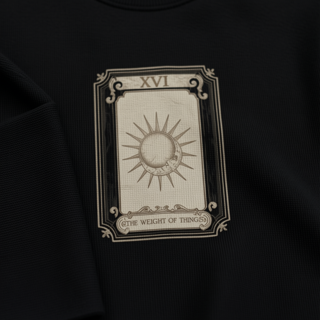 YOI YOI ART Lab — XVI Tarot Sun Waffle Sweatshirt | Raw Edge Unisex