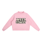 CoolyJapan Fleece Mock-Neck Crop Sweatshirt — 350gsm Heavyweight Women's