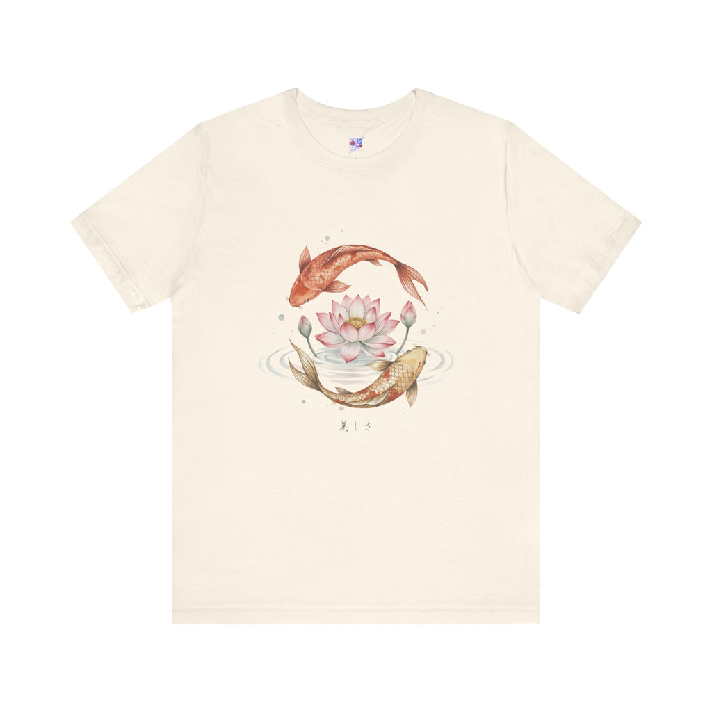 Koi and Lotus Beauty Tee | Koi Circle Floral Japanese Aesthetic