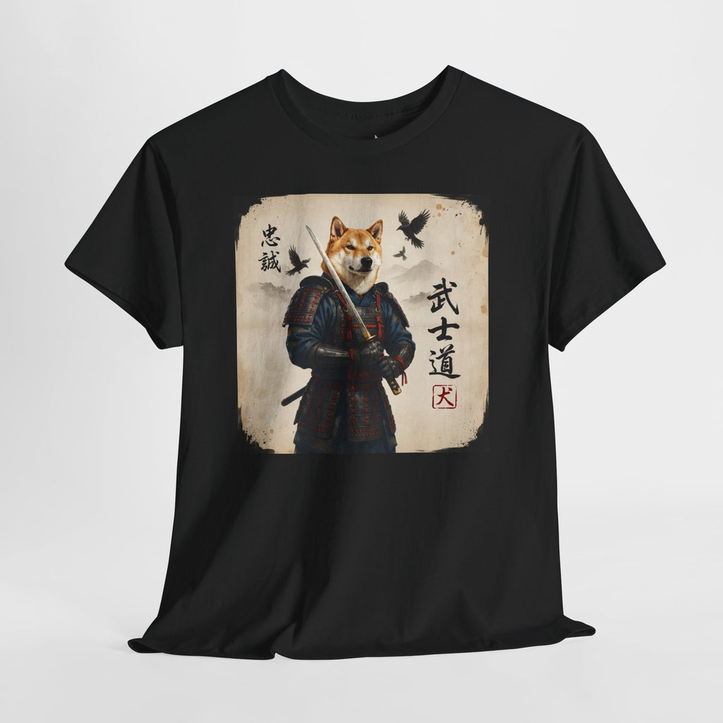 Shiba Inu Samurai T-Shirt — 忠誠 武士道 Loyal Warrior of Japan | Chumaru Bushido Japanese Dog Graphic Tee