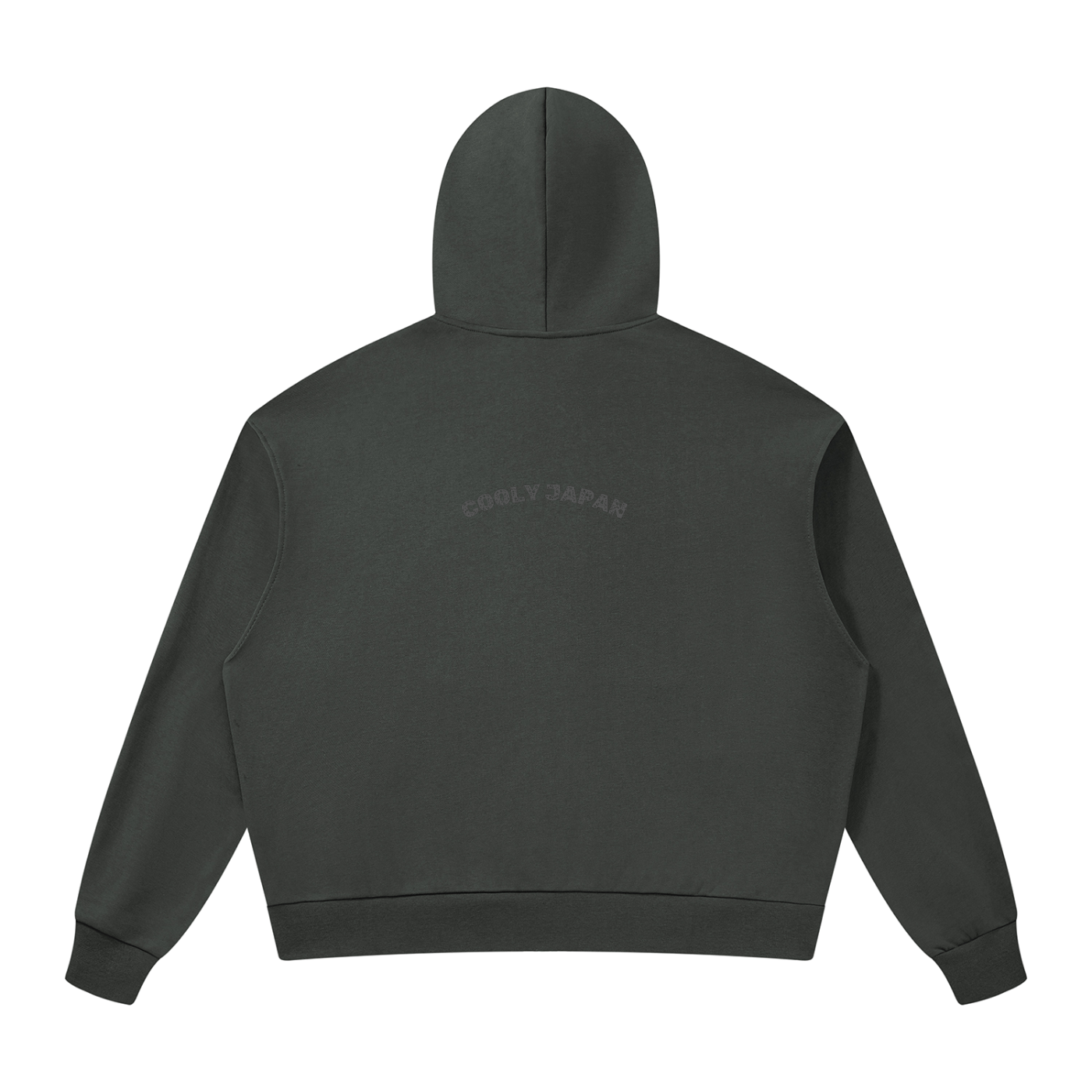 CoolyJapan Signature Drop Shoulder Full-Zip Hoodie — 360gsm Heavyweight Cotton Blend