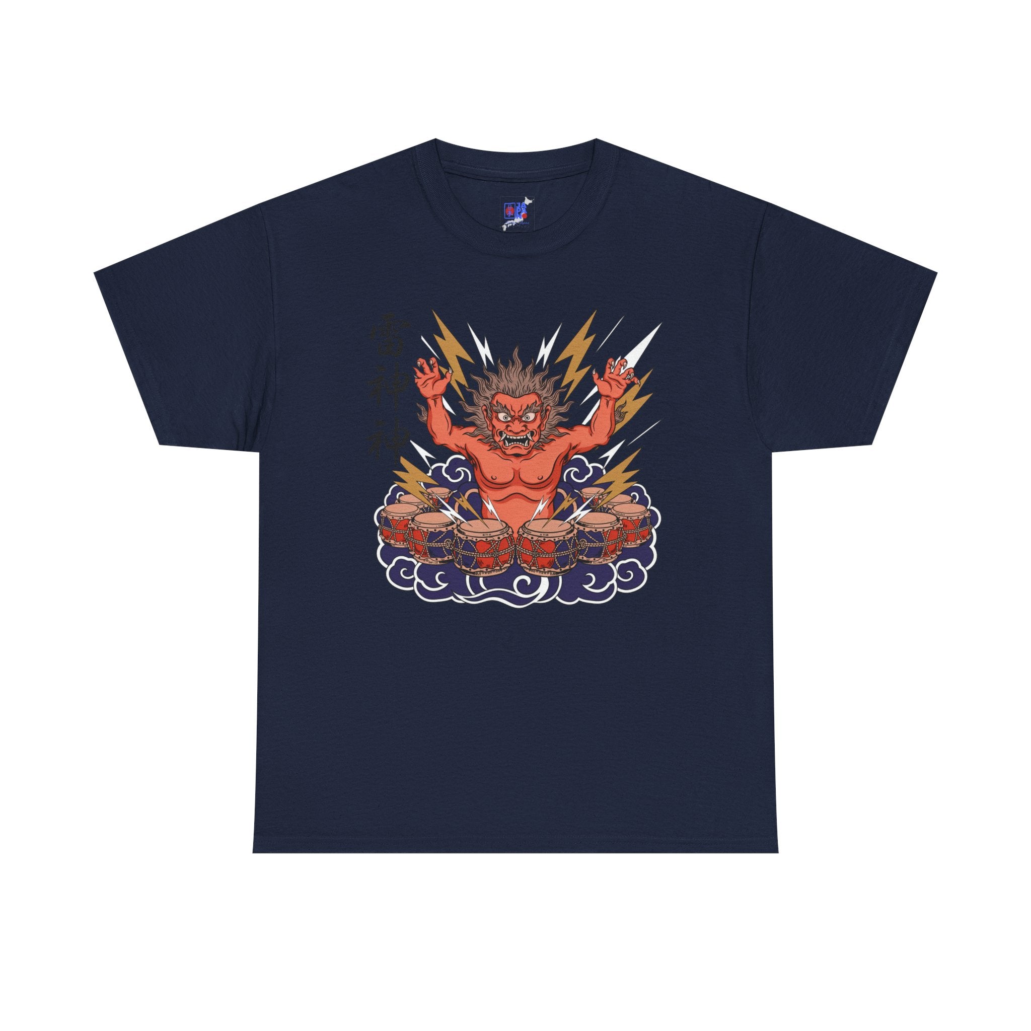 Raijin Thunder God T-Shirt — 雷神 Japanese God of Thunder Men's Tee | Japan Mythology Graphic Shirt