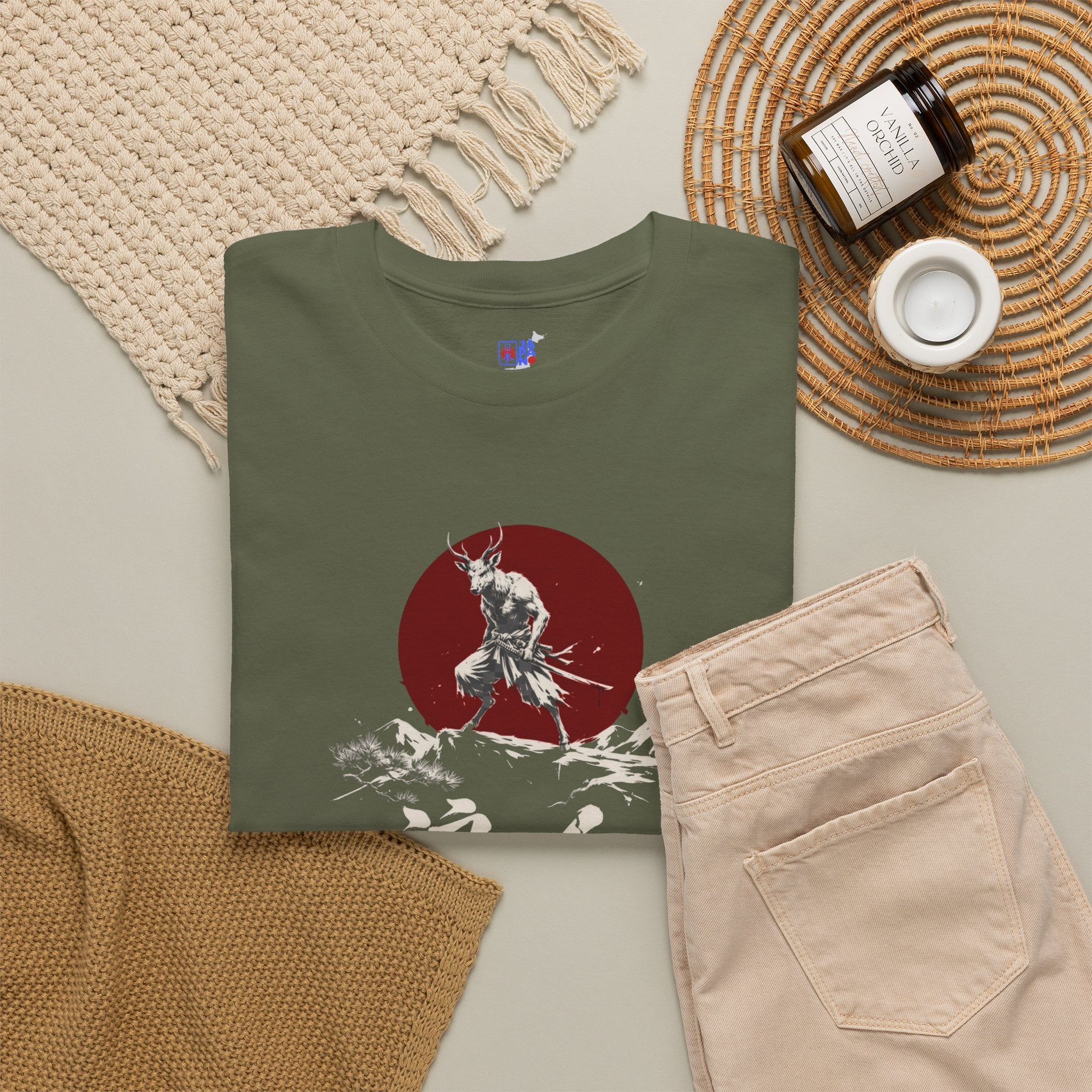 Samurai Wolf Tee — Japanese Ronin Graphic T-Shirt (浪人)