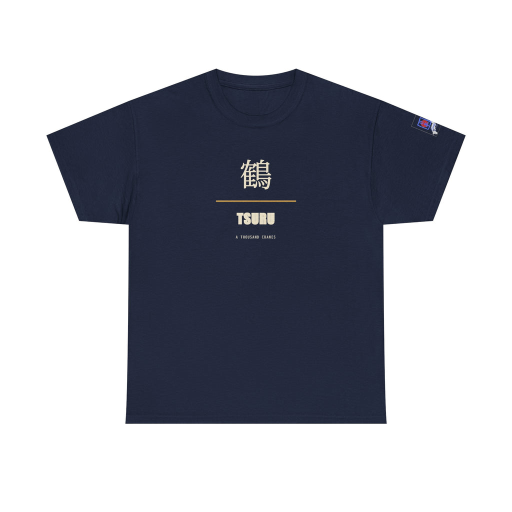 Japanese Crane Tsuru Kanji Tee | Minimalist Origami Zen Shirt