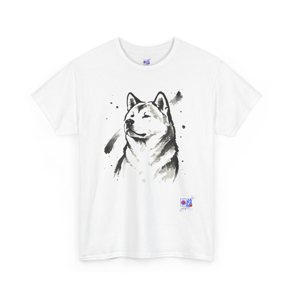 Akita Inu Sumi Ink Portrait T-Shirt — Japanese Ink Wash Dog Tee