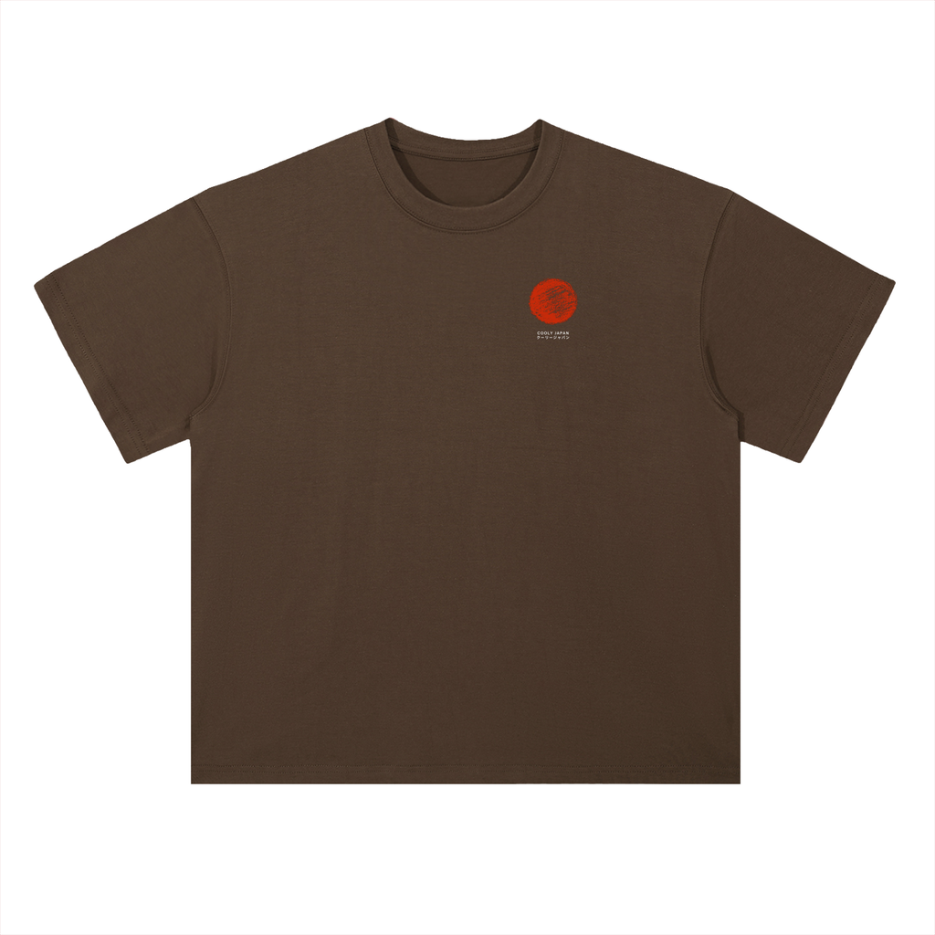 Cooly Japan Rising Sun Logo Tee — Black Oversized Drop-Shoulder T-Shirt (300gsm)