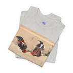 Hokusai Katsushika In Gamecocks' Art Tee — Fighting Roosters Classic Print