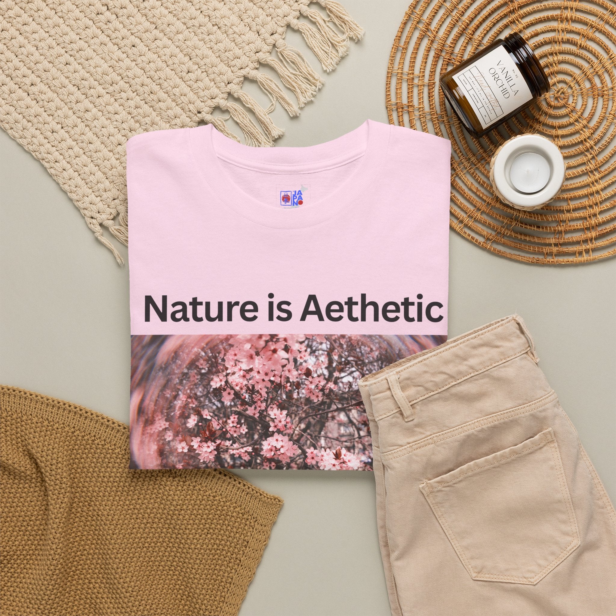 Nature Is Aesthetic Pink Sakura Floral T-Shirt